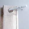 Kit De Tringle Extensible (135 à 225 Cm) Cylindre Strié Blanc