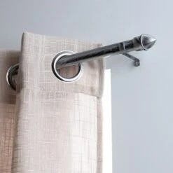 Kit De Tringle Extensible (85 à 135 Cm) Bistrot Argent Et Noir