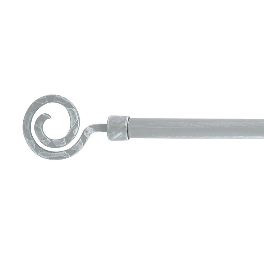 Kit de tringle extensible (L210 - L380 cm / D19 mm) Demeure Gris Kit De Tringle Extensible (L210 - L380 Cm / D19 Mm) Demeure Gris -Eminza kit ext 210 380 cm d19 embout demeure gris blanc 43642