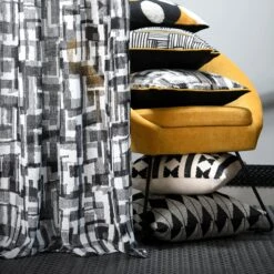 Voilage (140 X 260 Cm) Linear Noir