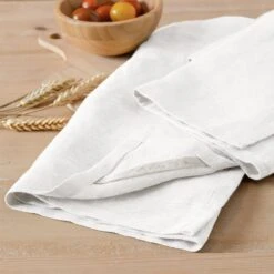 Lot De 2 Essuie-mains Lin Lavé (70 Cm) Louise Blanc