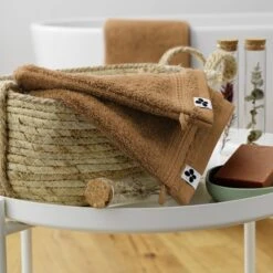 Lot De 2 Gants De Toilette Coton Bio Garance Camel