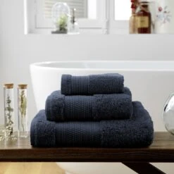 Lot De 2 Gants De Toilette Coton Bio Garance Bleu Nuit -Eminza lot de 2 gants 15 x 21 cm garance minuit coton bio 112235 1641305603