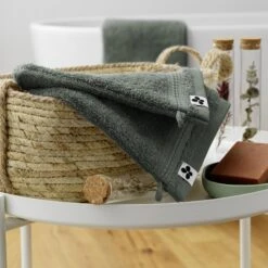 Lot De 2 Gants De Toilette Coton Bio Garance Vert Romarin