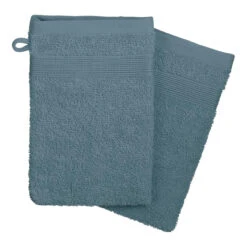 Lot De 2 Gants De Toilette Krista Bleu Orage