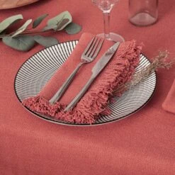 Lot De 2 Serviettes Coton Maha Terracotta