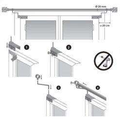 Lot De 2 Supports Fix'vit (L180 - D20 Mm) Argent 2 Lot De 2 Supports Fix'vit (L180 - D20 Mm) Argent -Eminza lot de 2 supports sans percage argent 39516