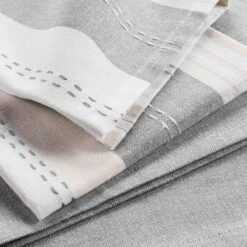 Lot De 2 Torchons Coton Recyclé Andria Gris -Eminza lot de 2 torchons coton recycl andria gris 126081 1674466605