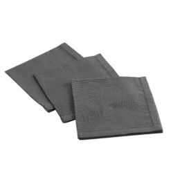 Lot De 3 Serviettes Coton Charline Gris Anthracite