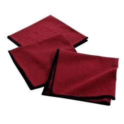 Lot De 3 Serviettes Coton Recyclé Mistraline Bordeaux