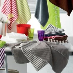 Lot De 3 Torchons Cuistot Gris -Eminza lot de 3 torchons cuistot anthracite 23145 3