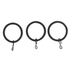Lot De 8 Anneaux Tringle Rideau (D20 Mm) Jim Noir Mat