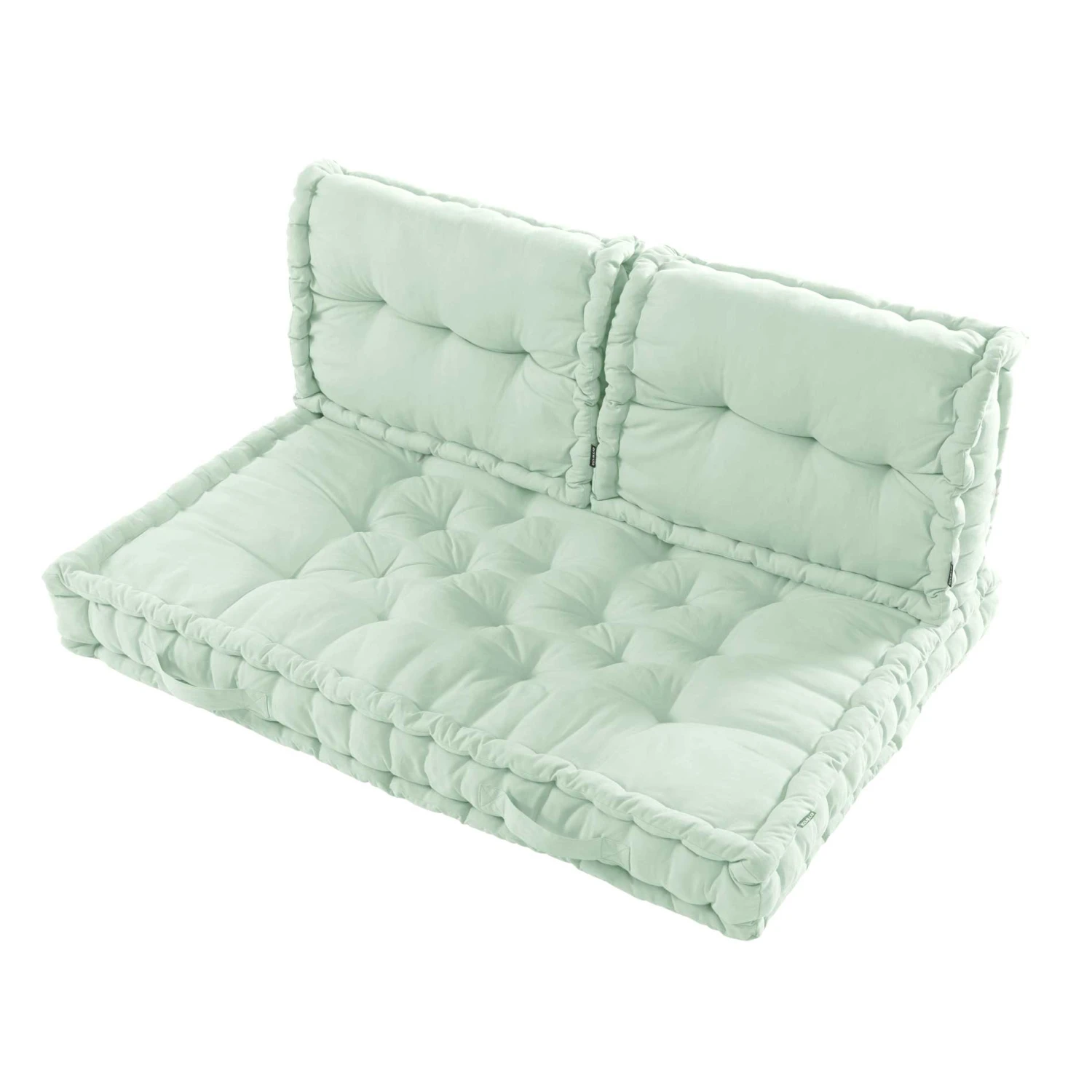 Kit coussins palette (L120 cm) Pixel Vert menthe Kit Coussins Palette (L120 Cm) Pixel Vert Menthe -Eminza lot matelas palette 2 dossiers pixel menthe 114935 1652169125