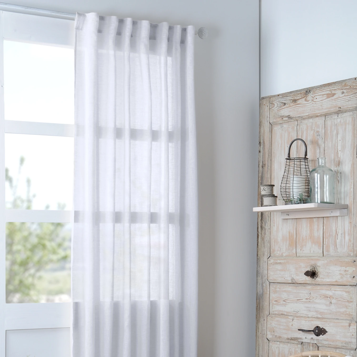 Voilage galon fronceur (140 x 260 cm) Madrid Blanc Voilage Galon Fronceur (140 X 260 Cm) Madrid Blanc -Eminza madrid voile 140x260 100 polyester blanc 72594