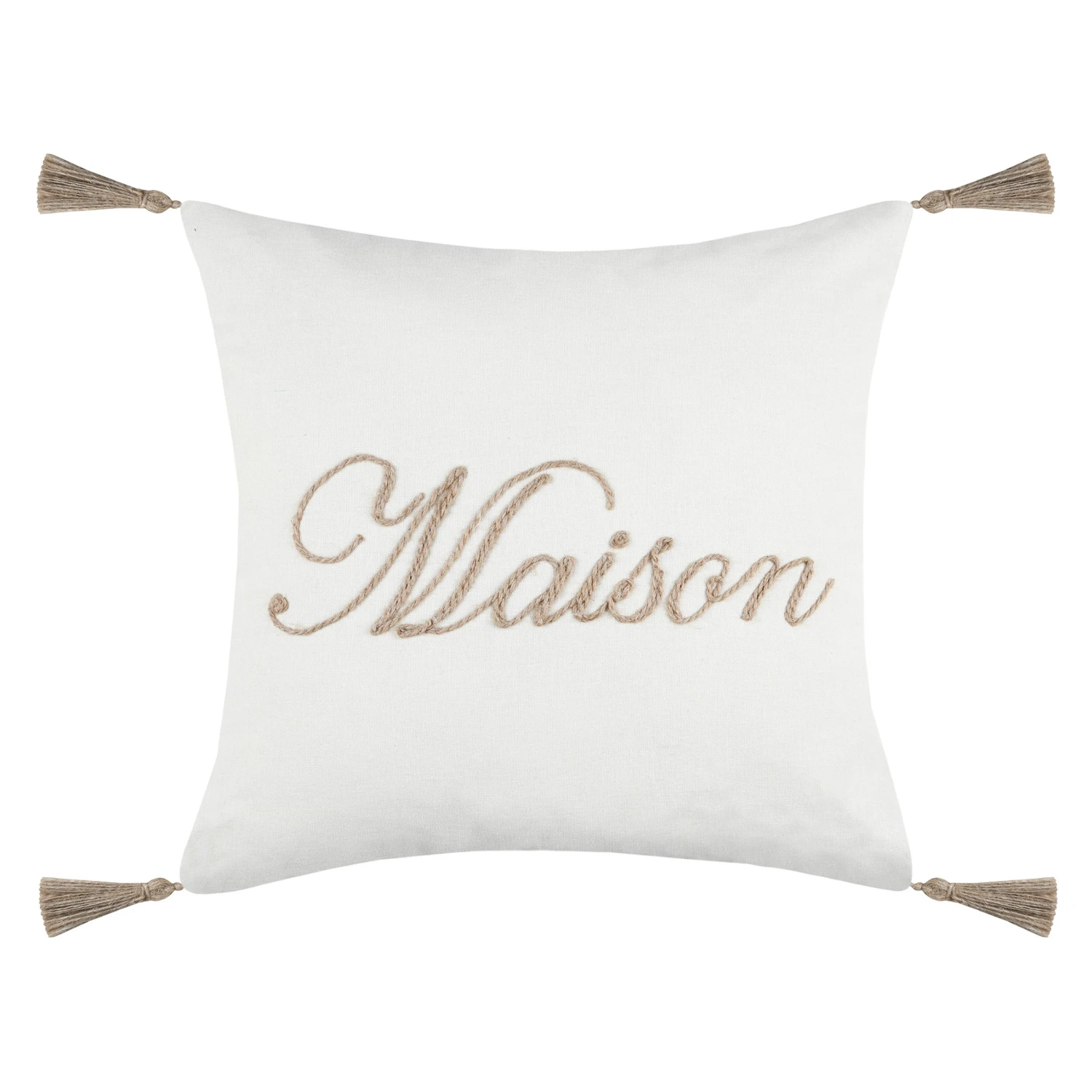 Coussin carré coton (40 cm) Maison Ecru Coussin Carré Coton (40 Cm) Maison Ecru -Eminza maison coussin 40x40 ecru 125217 1672743538