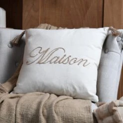 Coussin Carré Coton (40 Cm) Maison Ecru