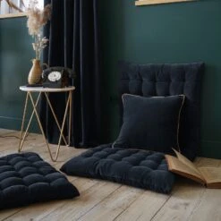 Matelas De Sol Velours De Coton (60 X 120 Cm) César Bleu Nuit -Eminza matelas de sol 60 x 120 velours de coton csar minuit 131445 1695135069