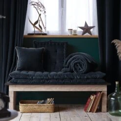 Matelas De Sol Velours De Coton (60 X 120 Cm) César Bleu Nuit