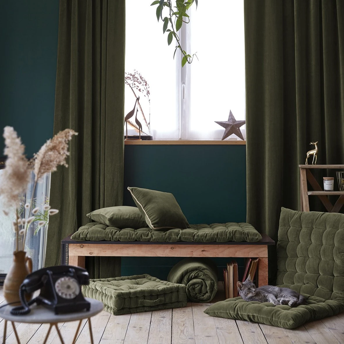 Matelas de sol velours de coton (60 x 120 cm) César Vert thym Matelas De Sol Velours De Coton (60 X 120 Cm) César Vert Thym -Eminza matelas de sol 60 x 120 velours de coton csar thym 122119 1665663830