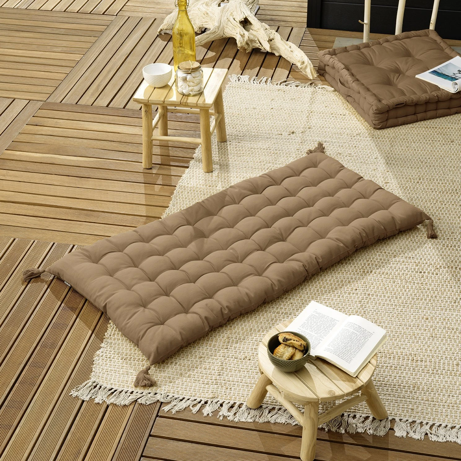 Matelas de sol (L120 cm) Pixel Camel Matelas De Sol (L120 Cm) Pixel Camel -Eminza matelas de sol avec pompons 60 x 120 cm pixel camel 114881 1652269110