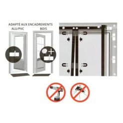Rideau De Porte Moustiquaire (100 X H220 Cm) Aimanté Ecru -Eminza moustiquaire avec aimants 100 x 220 cm ecru 29398 1