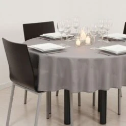 Nappe Ronde Anti Tache (D180 Cm) Lina Grise