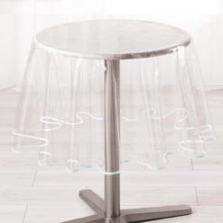 Nappe Ronde Toile Cirée Transparente (D180 Cm) Garden Blanche