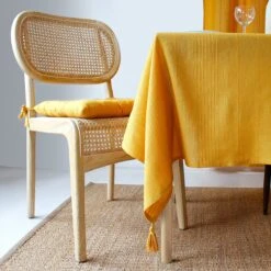 Nappe Rectangulaire Coton Recyclé (L240 Cm) Bombay Jaune Moutarde