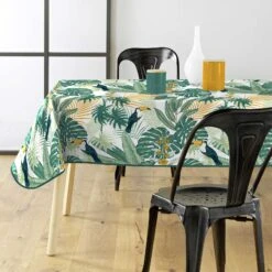 Nappe Rectangulaire Tissu PVC (L240 Cm) Guyana Verte
