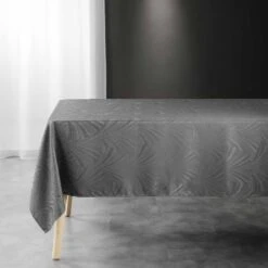 Nappe Rectangulaire Anti Tache (240 Cm) Lolly Gris Anthracite -Eminza nappe rectangle 140 x 240 cm jacquard lolly anthracite 130648 1690451116