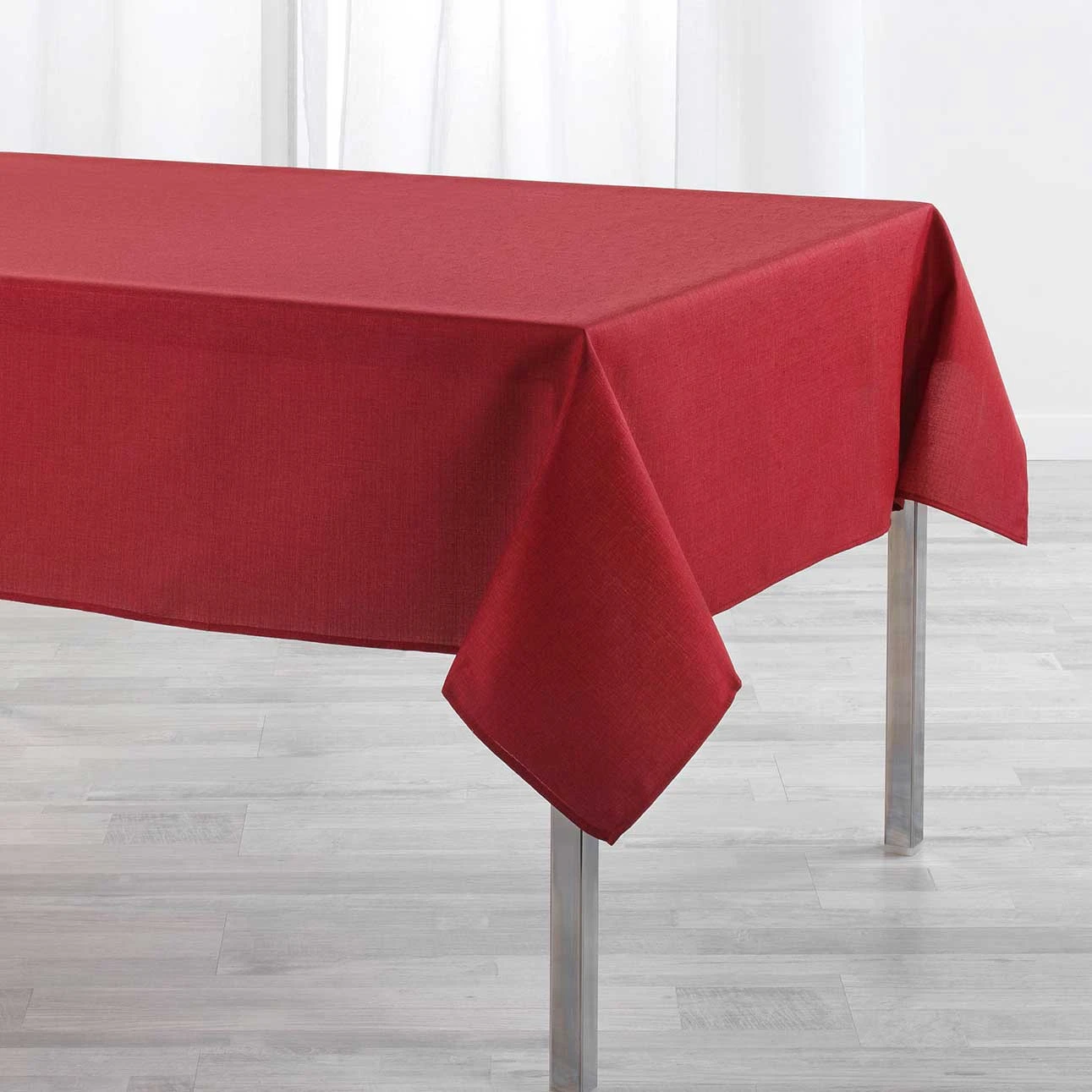 Nappe rectangulaire enduite (L250 cm) Newton Rouge carmin Nappe Rectangulaire Enduite (L250 Cm) Newton Rouge Carmin -Eminza nappe rectangle 140 x 250 cm newton carmin chambray enduit 126198 1673362231