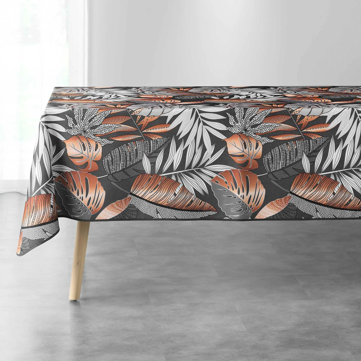 Nappe rectangulaire anti tache (L240 cm) Alianor Gris anthracite Nappe Rectangulaire Anti Tache (L240 Cm) Alianor Gris Anthracite -Eminza nappe rectangle 150 x 240 cm polyester imprime alianor anthracite 107435 1627478409