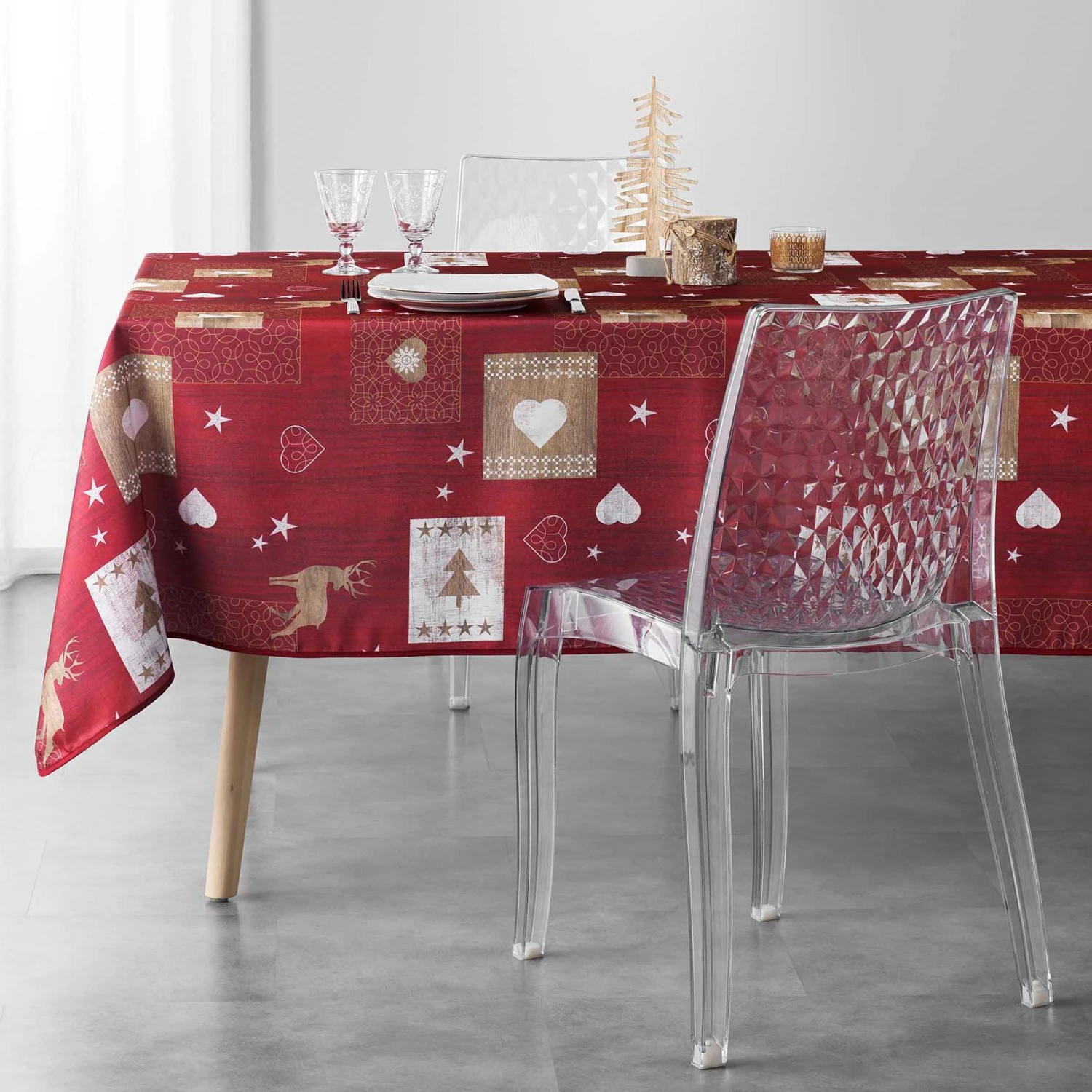 Nappe rectangulaire (L240 cm) Augustin Rouge Nappe Rectangulaire (L240 Cm) Augustin Rouge -Eminza nappe rectangle 150 x 240 cm polyester imprime augustin rouge 107675 1627465182