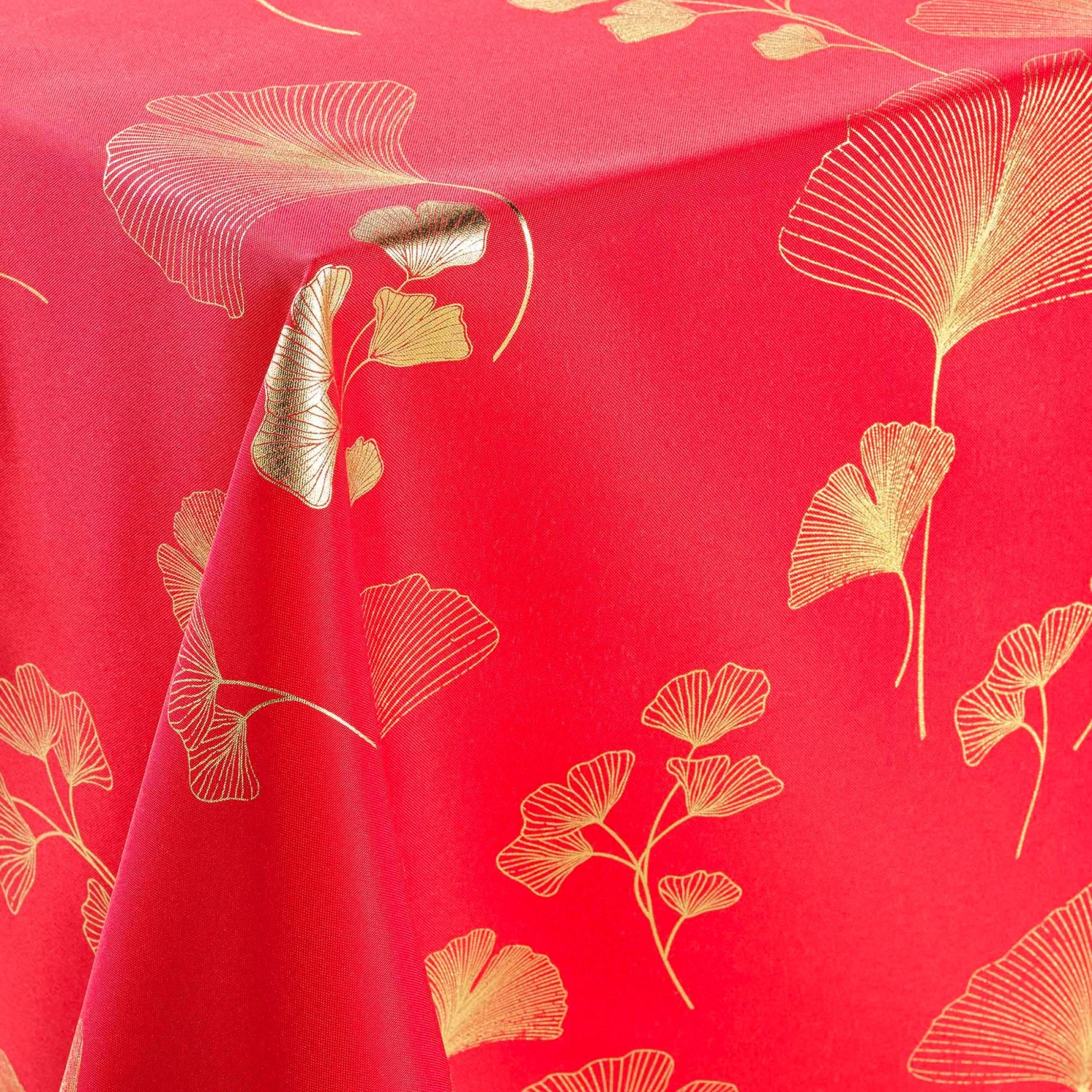Nappe rectangulaire (L240 cm) Bloomy Rouge Nappe Rectangulaire (L240 Cm) Bloomy Rouge -Eminza nappe rectangle 150 x 240 cm polyester imprime metallise bloomy rouge or 118867 1656675454
