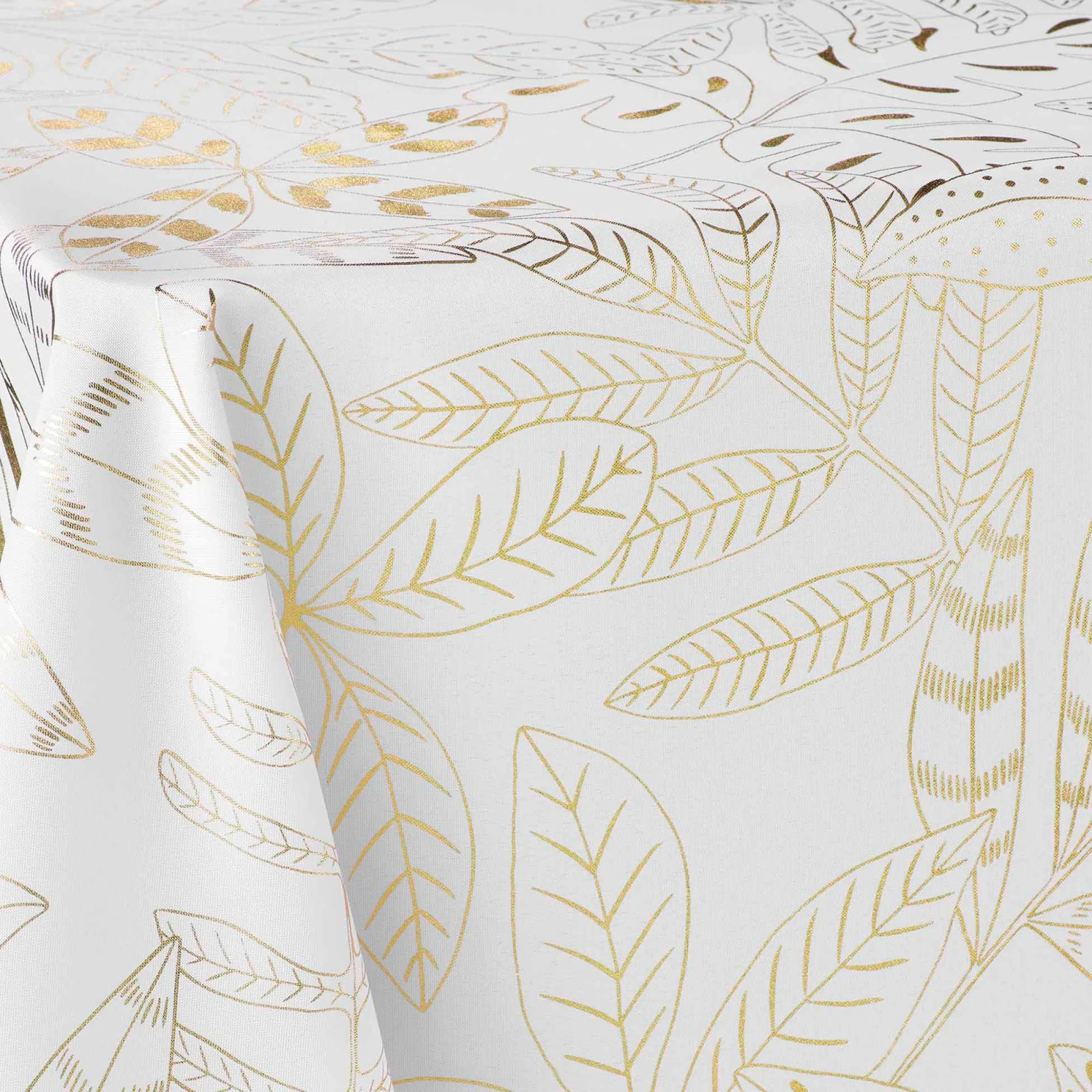 Nappe rectangulaire (L300 cm) Belflor Blanche Nappe Rectangulaire (L300 Cm) Belflor Blanche -Eminza nappe rectangle 150 x 300 cm polyester imprime metallise belflor blanc or 118894 1656674890