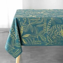 Nappe Rectangulaire (L300 Cm) Belflor Vert émeraude -Eminza nappe rectangle 150 x 300 cm polyester imprime metallise belflor emeraude or 118891 1656674984