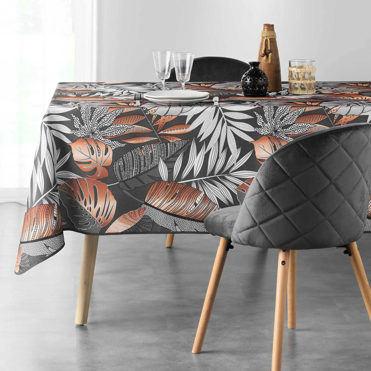 Nappe rectangulaire anti tache (L240 cm) Alianor Gris anthracite Nappe Rectangulaire Anti Tache (L240 Cm) Alianor Gris Anthracite -Eminza nappe rectangulaire anti tache l240 cm alianor gris anthracite 107435 1640875014