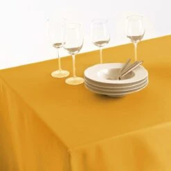 Nappe Rectangulaire Anti Tache (L240 Cm) Mina Jaune Ocre