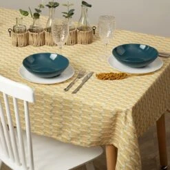 Nappe Rectangulaire Anti Tache (L240 Cm) Soan Jaune Ocre