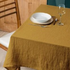 Nappe Rectangulaire Lin Lavé (L250 Cm) Louise Caramel