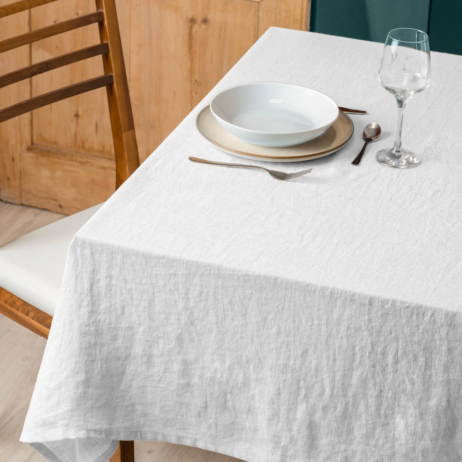 Nappe rectangulaire lin lavé (L350 cm) Louise Blanche Nappe Rectangulaire Lin Lavé (L350 Cm) Louise Blanche -Eminza nappe rectangulaire lin lav l350 cm louise blanche 127802 1680858419