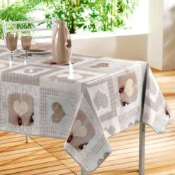 Nappe Rectangulaire Toile Cirée (L240 Cm) Cosy Coeur