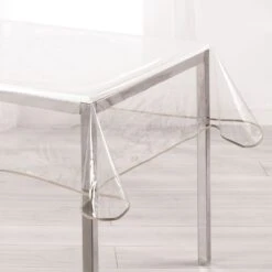 Nappe Rectangulaire Toile Cirée Transparente (L240 Cm) Garden Taupe