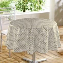 Nappe Ronde Toile Cirée (D160 Cm) Stylart Taupe