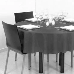 Nappe Ronde Anti Tache (D180 Cm) Lina Gris Ardoise