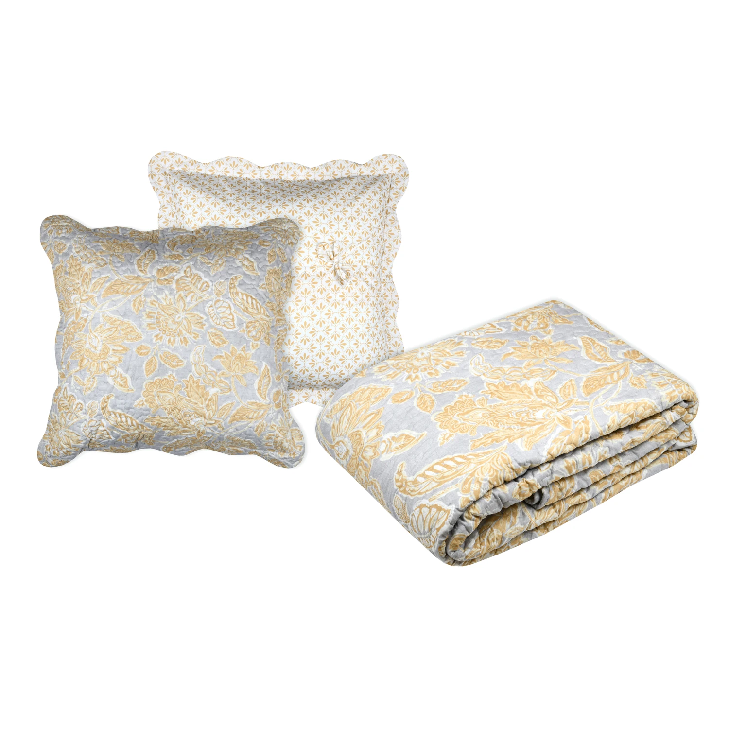 Couvre-lit et taies d'oreiller (260 x 240 cm) Nerya Jaune moutarde Couvre-lit Et Taies D'oreiller (260 X 240 Cm) Nerya Jaune Moutarde -Eminza p5d208001 4