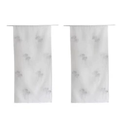 Paire De Voilages Brodés (60 X 120 Cm) Cosmos Blanc