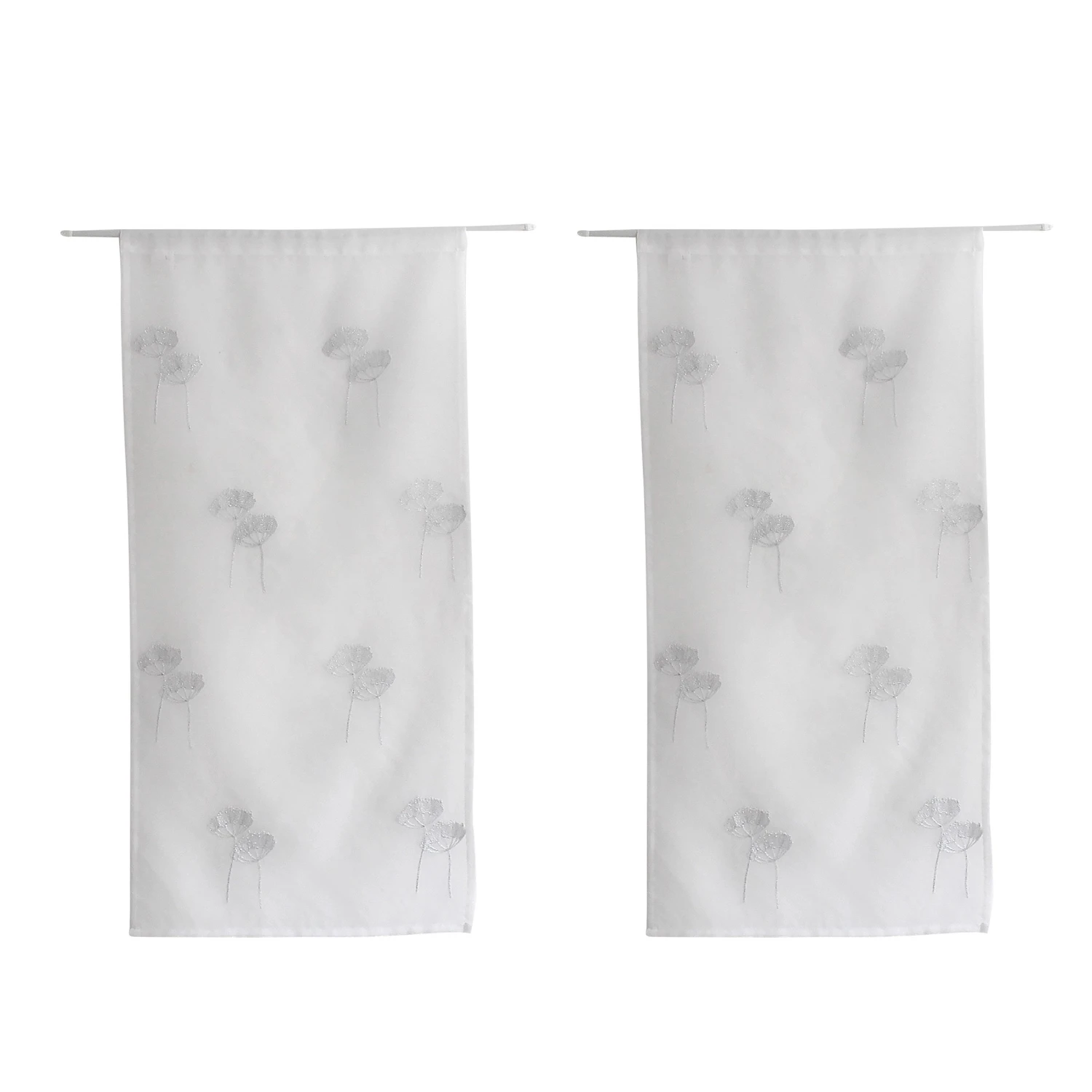 Paire de voilages brodés (60 x 120 cm) Cosmos Blanc Paire De Voilages Brodés (60 X 120 Cm) Cosmos Blanc -Eminza paire de vitrage cosmos en tamine brod fleur design exclusif passe tringle 60x120 cm blanc lurex 127215 1675161191