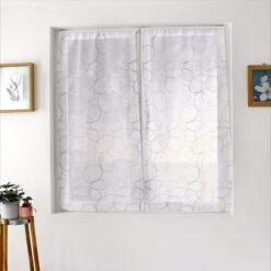 Paire De Voilages Brodés (60 X 120 Cm) Galet Gris