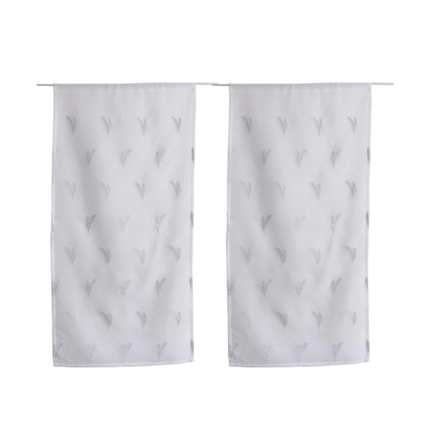 Paire de voilages (60 x 120 cm) Calisson Blanche Paire De Voilages (60 X 120 Cm) Calisson Blanche -Eminza paire de vitrages tamine brod bicolore design exclusif passe tringle 2x60x120cm calisson blanc lurex 131005 1690883007